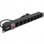 Аксессуар для серверного шкафа ExeGate Блок розеток горизонтальный (19", 1U, Алюминий, 8 Schuko) EX280843RUS