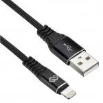 Кабель интерфейсный Digma LIGHT-3M-BRAIDED-BLK USB Type A - Lightning (8pin)