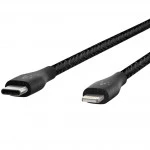 Кабель интерфейсный Belkin DuraTek Plus (1.2m) F8J243BT04-BLK (USB Type C - Lightning (8pin))