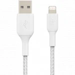 Кабель интерфейсный Belkin BRAIDED white (1m) CAA002BT1MWH (USB Type A - Lightning (8pin))