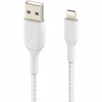 Кабель интерфейсный Belkin BRAIDED white (1m) CAA002BT1MWH (USB Type A - Lightning (8pin))