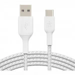Кабель интерфейсный Belkin BRAIDED white (1m) CAB002BT1MWH (USB Type A - USB Type C)