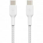 Кабель интерфейсный Belkin BRAIDED white (1m) CAB004BT1MWH (USB Type C - USB Type C)