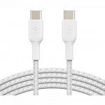 Кабель интерфейсный Belkin BRAIDED white (1m) CAB004BT1MWH (USB Type C - USB Type C)