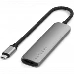 Satechi 4-in-1 USB-C Slim Multiport Adapter 4K Space Grey ST-P4SM