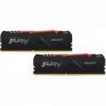 ОЗУ Kingston FURY Beast Black RGB [KF432C16BBAK2/32] KF432C16BBAK2/32||уц-1-2 (DIMM, DDR4, 32 Гб, 3200 МГц)