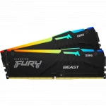 ОЗУ Kingston Fury Beast Black RGB KF552C36BBEAK2-16 (DIMM, DDR5, 16 Гб (2 х 8 Гб), 5200 МГц)