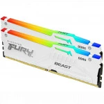 ОЗУ Kingston FURY Beast White RGB KF556C36BWEAK2-64 DIMM, DDR5, 64 Гб (2 х 32 Гб), 5600 МГц