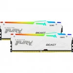 ОЗУ Kingston FURY Beast White RGB KF556C36BWEAK2-64 DIMM, DDR5, 64 Гб (2 х 32 Гб), 5600 МГц
