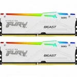 ОЗУ Kingston Fury Beast White RGB KF560C40BWAK2-32 DIMM, DDR5, 32 Гб (2 х 16 Гб), 6000 МГц