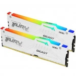ОЗУ Kingston Fury Beast White RGB KF560C40BWAK2-32 DIMM, DDR5, 32 Гб (2 х 16 Гб), 6000 МГц