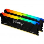 ОЗУ Kingston Fury Beast RGB KF436C18BB2AK2/32 DIMM, DDR4, 32 Гб (2 х 16 Гб), 3600 МГц