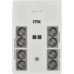 Источник бесперебойного питания ITK Electra EST8-1000VA-1-001-L Линейно-интерактивные, Напольный (Tower), 1000 ВА, 600 Вт