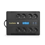 Источник бесперебойного питания ExeGate LHB-1000.LCD.AVR.8SH.CH.RJ.USB 186842 Линейно-интерактивные, Напольный (Tower), 1000 ВА, 650 Вт