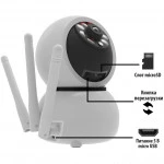 IP видеокамера Ritmix IPC-212 (PTZ-поворотная, Внутренней установки, WiFi + Ethernet, CMOS, 2 Мп ~ 1920×1080 Full HD)