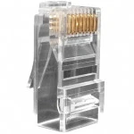 Коннектор Hyperline Разъем RJ-45(8P8C) под витую пару кат. 6 PLUG-8P8C-UV-C6-100