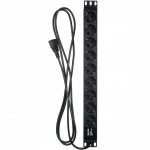 Аксессуар для серверного шкафа Hyperline Блок розеток для 19" шкафов горизонтальный 9 розеток Schuko SHE19-9SH-2.5IEC