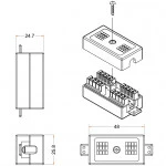 Инструмент для монтажа СКС Hyperline Проходной адаптер (coupler) Dual IDC категория 5e 4 пары CA-IDC-C5E-WH
