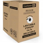 Кабель витая пара ExeGate Кабель UTP 4 пары кат.5e бухта/катушка 305м EX256749RUS