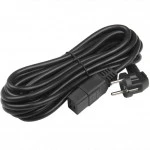Опция для ИБП Hyperline Кабель питания (Schuko+C19) (3x1.5) 16A угловая вилка 5м PWC-IEC19-SHM-5.0-BK