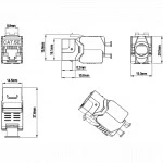 Модуль Hyperline Модуль информ. Keystone RJ45 кат.5E FTP стальной KJ8-8P8C-C5E-180-TLS-SH-F-WH
