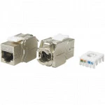 Модуль Hyperline Модуль информ. Keystone RJ45 кат.5E FTP стальной KJ8-8P8C-C5E-180-TLS-SH-F-WH