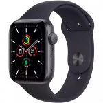 Apple Watch SE GPS, 44mm Space Grey Aluminium Case with Midnight Sport Band - Regular MKQ63GK Смарт-часы