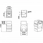 Модуль Hyperline Модуль Keystone Jack RJ-45(8P8C) категория 6 KJ8-8P8C-C6-180-WH