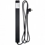 Аксессуар для серверного шкафа Hyperline Блок розеток для 19" шкафов горизонтальный 6 розеток Schuko SHE19-6SH-S-2.5EU