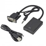 Кабель интерфейсный NO NAME Конвертeр VGA на HDMI (Кабель) (Видео аудио конвертер VGA на HDMI в HD, HDTV 1080P.) 0000876 VGA - HDMI