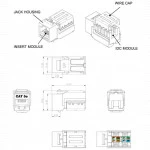Модуль Hyperline Модуль Keystone Jack RJ-45(8P8C) категория 5e KJNE-8P8C-C5E-90-GN