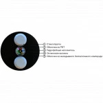 Оптический кабель Hyperline Кабель волоконно-оптический 50/125 (OM2) многомодовый 8 волокон FO-STFR-OUT-50-8-PE-BK