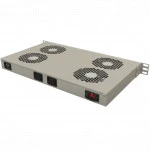 Кондиционеры для серверных шкафов Hyperline Модуль вентиляторный 19" 1U глубиной 290мм с термостатом и 4-я вентиляторами TRFA-WB-MICR-4F-RAL7035