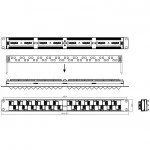 Патч-панель Hyperline PP2A-19-24S-8P8C-C6-110 (24 порта, Flat, Cat. 6)