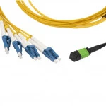 Оптический патч-корд Hyperline Транковая сборка fan out 1хMPO (мама)- 4хLC (duplex) 8 волокон TC-MC3-9-MPOF8/AX-4xDLC/UX-IN-1/2M-LSZH-YL