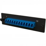Аксессуар для серверного шкафа Hyperline Панель для FO-19BX с 12 LC адаптерами 12 волокон одномод OS1/OS2 120x32 мм FO-FPM-W120H32-12LC-BL