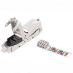 Инструмент для монтажа СКС Hyperline Проходной адаптер (coupler) категория 6 полный экран IDC CA3-IDC-C6-SH-F-SL