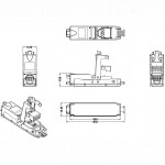 Инструмент для монтажа СКС Hyperline Проходной адаптер (coupler) категория 6 полный экран IDC CA3-IDC-C6-SH-F-SL