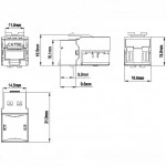 Модуль Hyperline Модуль Keystone Jack RJ-45(8P8C) категория 5e KJ9-8P8C-C5e-90-BK