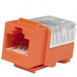 Модуль Hyperline Модуль Keystone Jack RJ-45(8P8C) категория 6 110 IDC заделка с помощью E-TOOL оранжевый KJE-8P8C-C6-90-OR