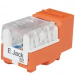 Модуль Hyperline Модуль Keystone Jack RJ-45(8P8C) категория 6 110 IDC заделка с помощью E-TOOL оранжевый KJE-8P8C-C6-90-OR
