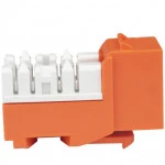 Модуль Hyperline Модуль Keystone Jack RJ-45(8P8C) категория 6 110 IDC заделка с помощью E-TOOL оранжевый KJE-8P8C-C6-90-OR