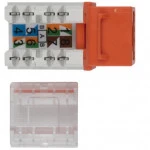Модуль Hyperline Модуль Keystone Jack RJ-45(8P8C) категория 6 110 IDC заделка с помощью E-TOOL оранжевый KJE-8P8C-C6-90-OR