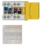 Модуль Hyperline Вставка Keystone Jack RJ-45(8P8C) категория 6 110 IDC заделка с помощью E-TOOL желтая KJE-8P8C-C6-90-YL