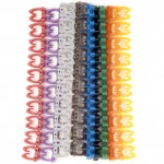 Аксессуар для кабельных сетей Hyperline Маркеры (клипсы) на кабель 10 цветов (100 шт.) MA-55-R