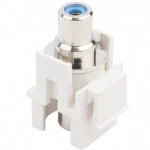 Аксессуар для оптических сетей Hyperline Вставка формата Keystone Jack с проходным адаптером RCA (синий) D type ROHS белая KJ1-RCA/BL-D-WH