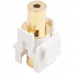 Модуль Hyperline Модуль формата Keystone Jack с проходным адаптером TRS 3.5 мм gold plated ROHS белый KJ1-TRS-D3.5G-WH