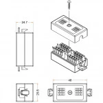 Инструмент для монтажа СКС Hyperline Проходной адаптер (coupler) Dual IDC категория 5e 4 пары экранированный CA-IDC-C5e-SH-F-WH