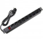 Аксессуар для серверного шкафа Wize Блок розеток 19 дюймовое крепление 8 розеток WPDU1U-8