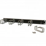 Аксессуар для серверного шкафа Hyperline Кабельный организатор 1U с металлическими кольцами 105x43 мм 19" черный CMW-1U-02-BK